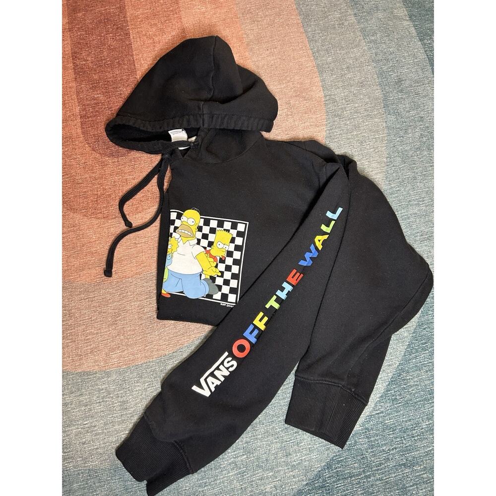 Vans x The Simpsons Hoodie Sweatshirt Size M Black Limited Edition Y2K - Picture 6 of 6